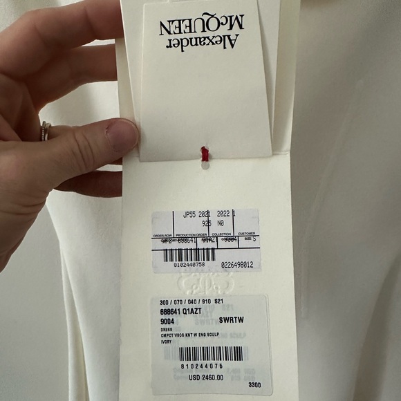 Alexander McQueen Off the Shoulder Ruffle Bateau Neckline Dress - Authentic - Picture 15 of 15